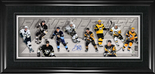 Sidney Crosby autographed jersey framed with Winnipeg Jets vs Pittsburgh  Penguins tickets and 8x10 pho…