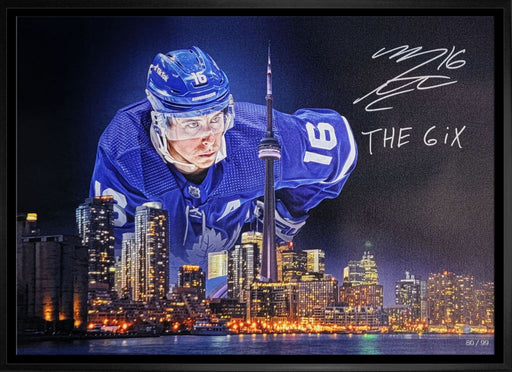 Mitch Marner Toronto Maple Leafs Signed Framed 20x29 Skyline Canvas LE/99 - Frameworth Sports Canada 