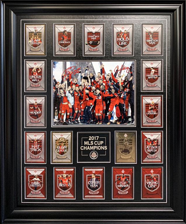 Sebastian Giovinco and Jozy Altidore Dual-Signed Framed 11x14 Champions Photo with Toronto FC 2017 Ticket Set - Frameworth Sports Canada 