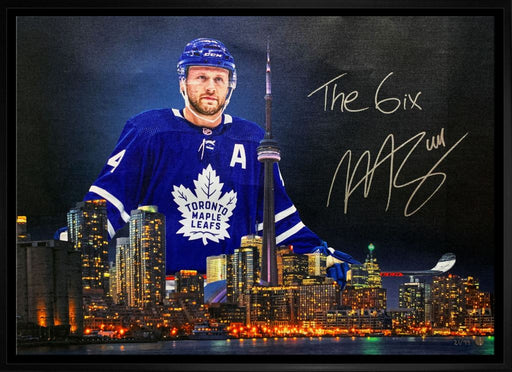 Morgan Rielly Toronto Maple Leafs Signed Framed 20x29 Skyline Canvas LE/99 - Frameworth Sports Canada 