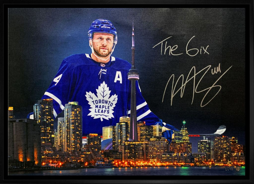 Morgan Rielly Toronto Maple Leafs Signed Framed 20x29 Skyline Canvas LE/99