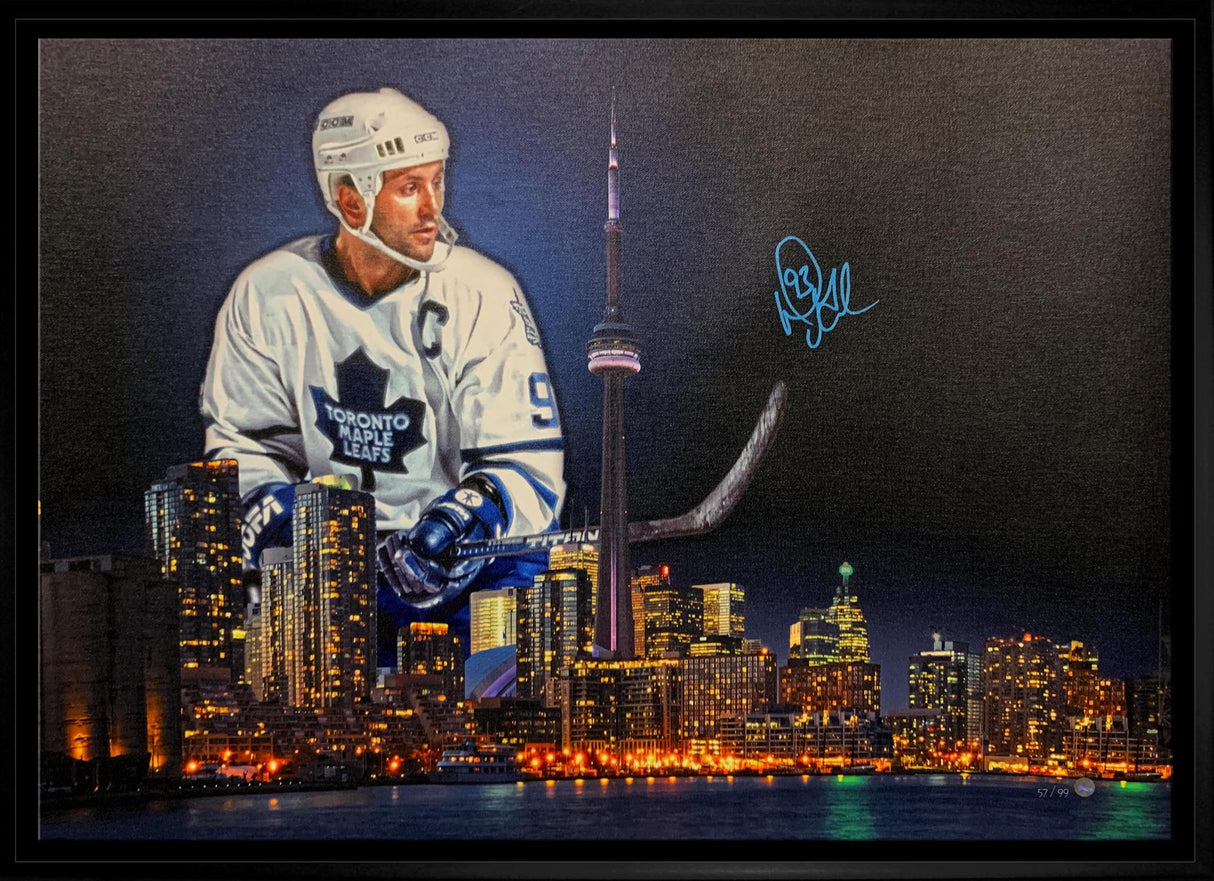 Doug Gilmour Toronto Maple Leafs Signed Framed 20x29 Skyline Canvas LE/99