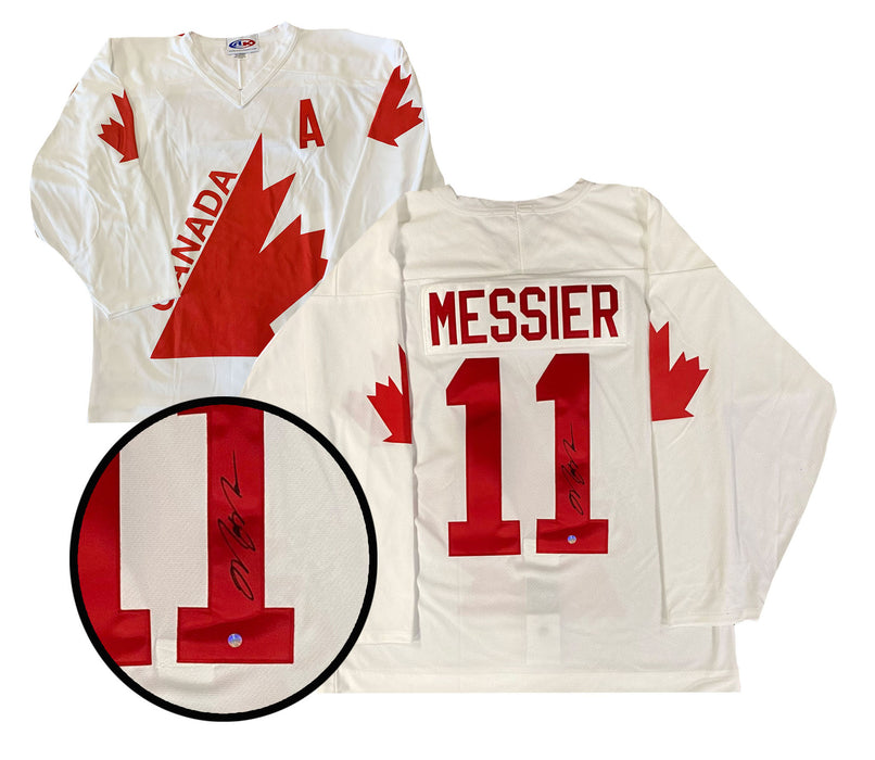 Mark Messier Signed Team Canada 1987 Canada Cup White Replica Jersey - Frameworth Sports Canada 