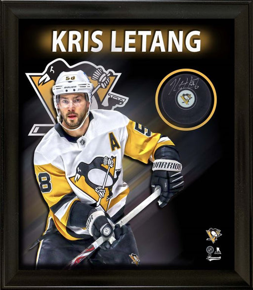 Kris Letang Signed Framed PhotoGlass Pittsburgh Penguins Puck - Frameworth Sports Canada 