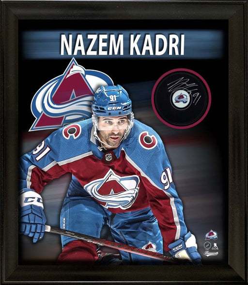 Nazem Kadri Signed PhotoGlass Framed Colorado Avalanche Puck - Frameworth Sports Canada 