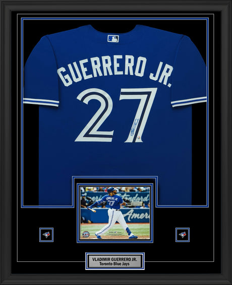 Vladimir Guerrero Jr. Signed Framed 34x42 Toronto Blue Jays Royal Limited Jersey - AUCTION