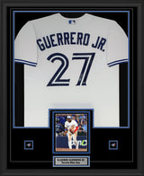 Vladimir Guerrero Jr. Signed Framed 34x42 Toronto Blue Jays White Limited Jersey - AUCTION