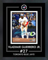 Vladimir Guerrero Jr. Signed Framed 8x10 Photo in PhotoGlass Toronto Blue Jays 2025 American League Champions Game 7 Celebration - AUCTION