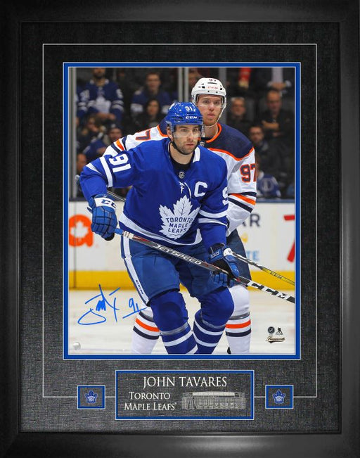 John Tavares Toronto Maple Leafs Signed Framed 16x20 in Action vs McDavid Photo - Frameworth Sports Canada 