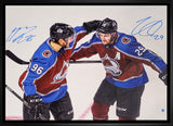 Nathan Mackinnon and Mikko Rantanen Colorado Avalanche Dual-Signed Framed 20x29 Celebration Canvas - Frameworth Sports Canada 