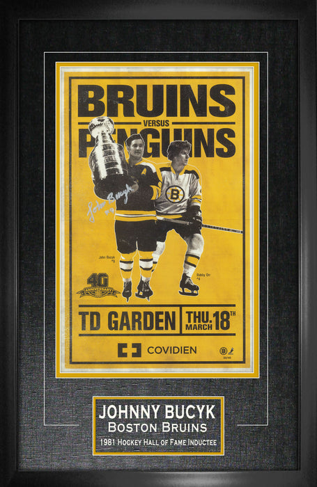 Johnny Bucyk Boston Bruins Signed Framed 11x17 Print