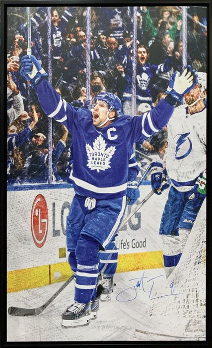 John Tavares Toronto Maple Leafs Signed Framed 36x60 Celebration Gallery Edition Canvas - Frameworth Sports Canada 