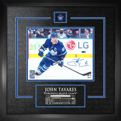 John Tavares Toronto Maple Leafs Signed Framed 8x10 in Action Photo - Frameworth Sports Canada 