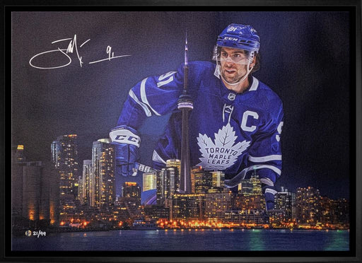 John Tavares Toronto Maple Leafs Signed Framed 20x29 Skyline Canvas LE/ 99 - Frameworth Sports Canada 
