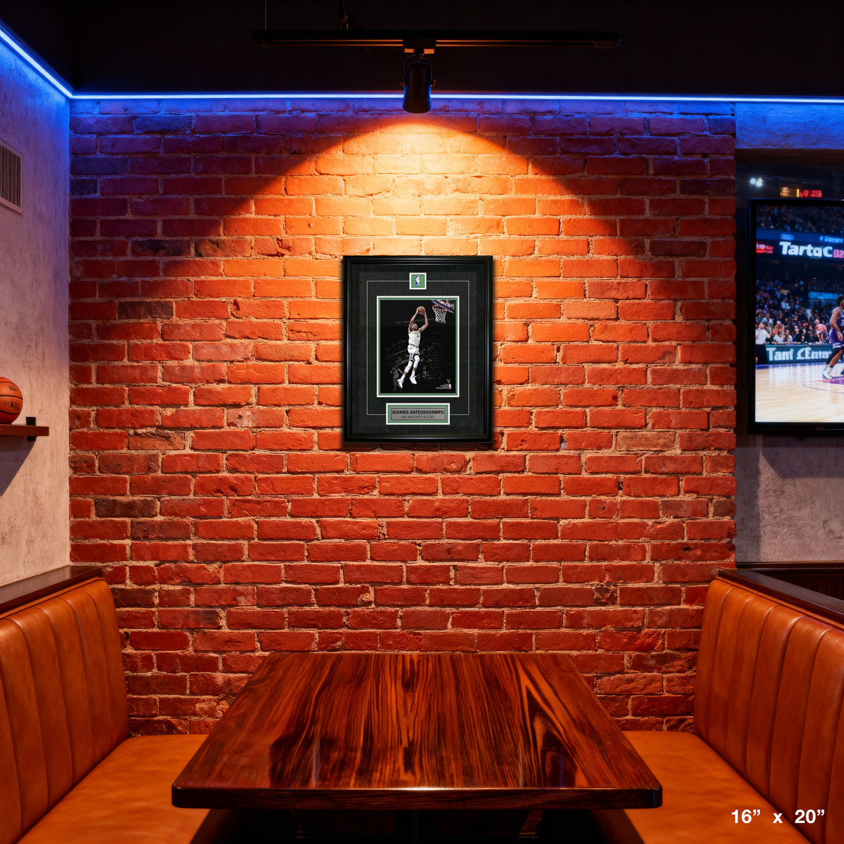 Giannis Antetokounmpo Framed Pin & Plate Bucks – View 4 – Frameworth