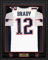 Tom Brady Signed Jersey Framed 34x42 New England Patriots (M&N/White/2000/Authentic) - AUCTION