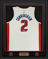 Cade Cunningham Signed Jersey Framed 34x42 Detroit Pistons Nike White Association Swingman - AUCTION