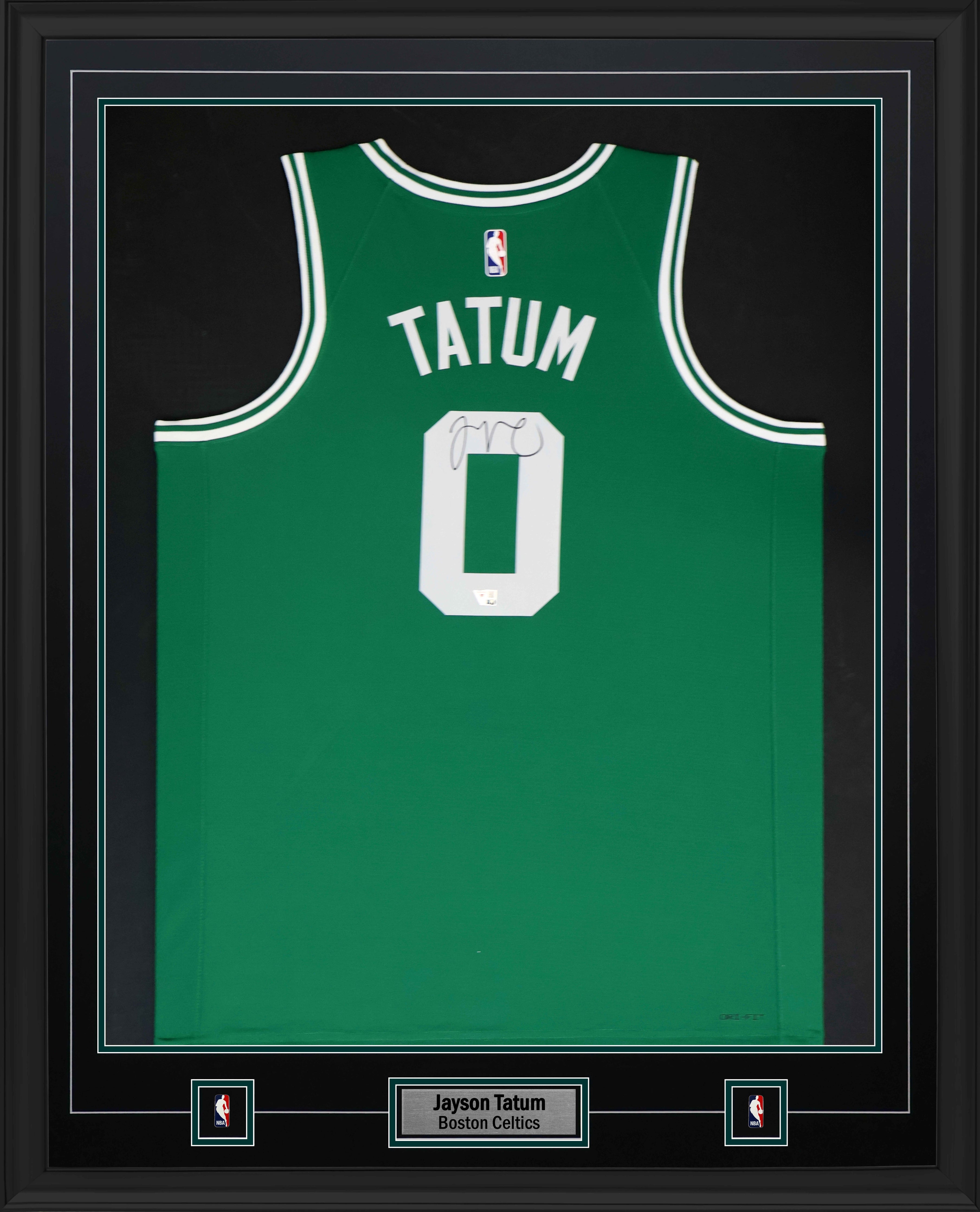 Jayson Tatum Signed Jersey Framed 34x42 Boston Celtics Green Nike