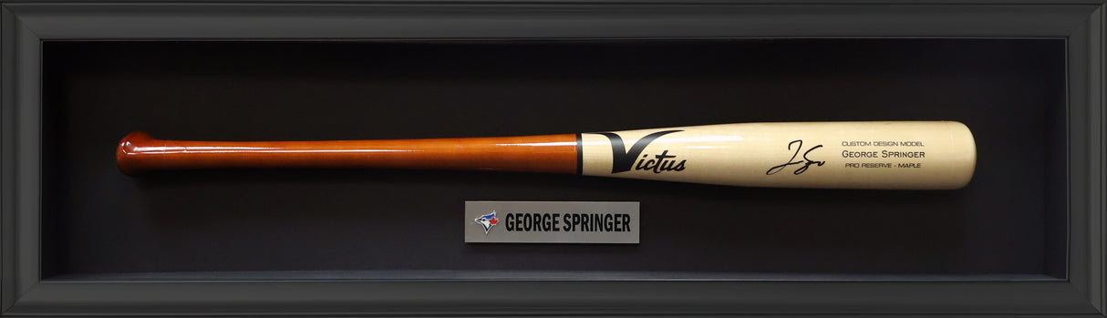 George Springer Toronto Blue Jays Signed Victus Game Model Bat in a Shadow Box Frame - AUCTION