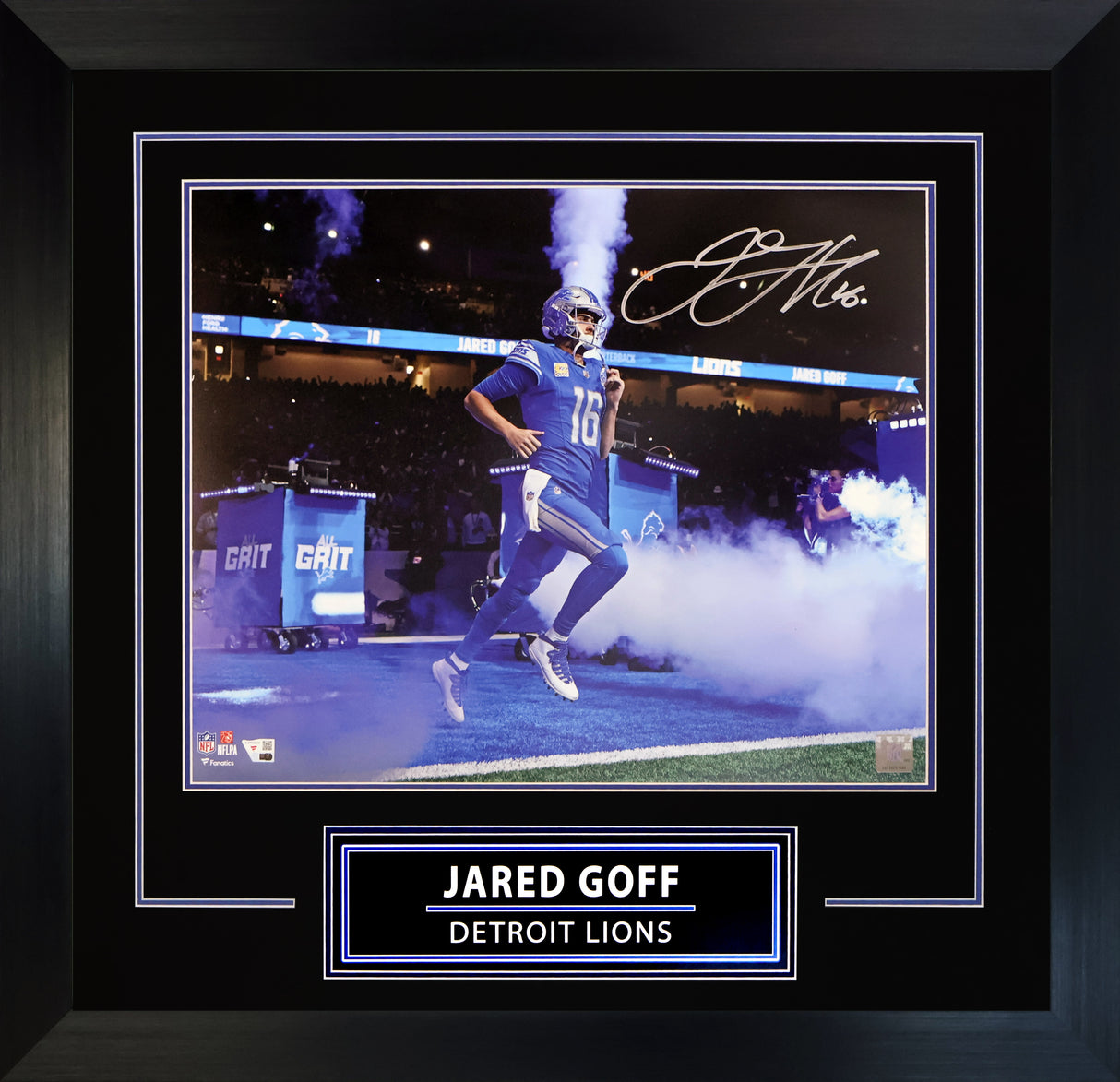 Jared Goff Signed 16x20 Photo Framed Detroit Lions Tunnel Entrance - AUCTION
