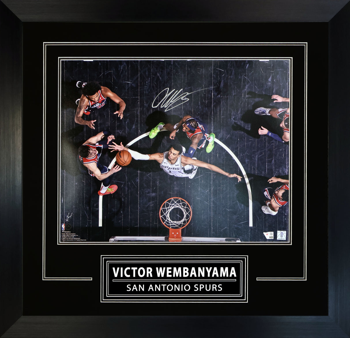 Victor Wembanyama Signed 16x20 Photo Framed San Antonio Spurs Rebound vs. Washington Wizards - AUCTION