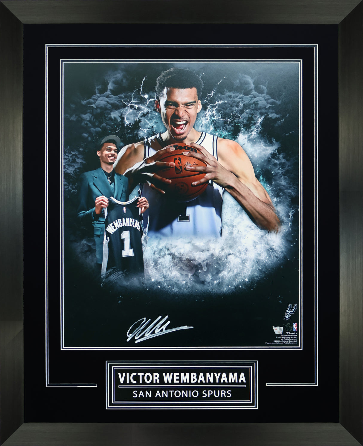 Victor Wembanyama Signed 20x24 Photo Framed San Antonio Spurs 2023 NBA Draft In Focus - AUCTION