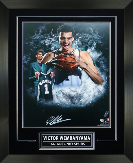 Victor Wembanyama Signed 20x24 Photo Framed San Antonio Spurs 2023 NBA Draft In Focus - AUCTION