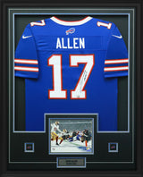 Josh Allen Signed Framed 34x42 Buffalo Bills Nike Blue Fuse Limited Jersey - AUCTION