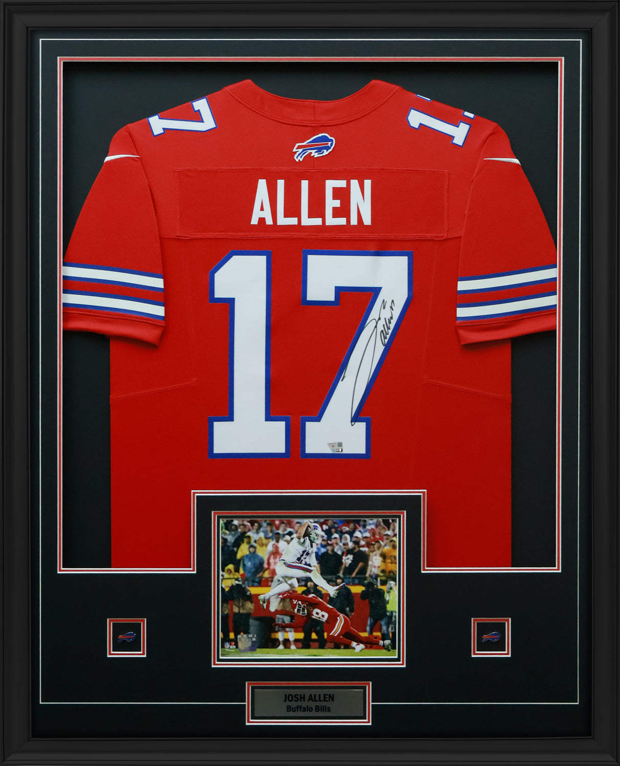 Josh Allen Signed Framed 34x42 Buffalo Bills Nike Red Limited Jersey - AUCTION