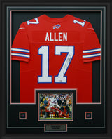 Josh Allen Signed Framed 34x42 Buffalo Bills Nike Red Limited Jersey - AUCTION