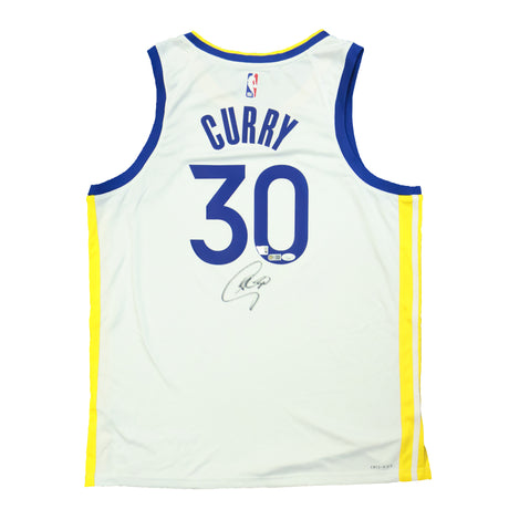 Stephen Curry Signed Golden State Warriors Nike White Association Edition Swingman Jersey - AUCTION