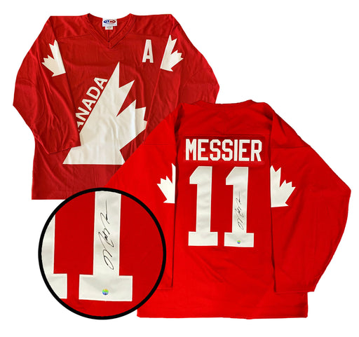 Mark Messier Signed Team Canada 1987 Canada Cup Red Replica Jersey - Frameworth Sports Canada 