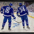 Mitch Marner Toronto Maple Leafs Signed Framed 20x29 Backview with Matthews Canvas