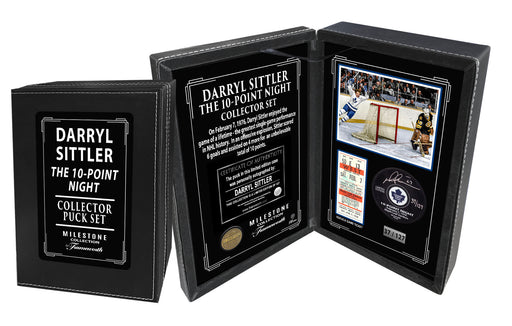 Darryl Sittler Signed Puck in Deluxe Case 10-Point Night Limited Edition /127 - Frameworth Sports Canada 