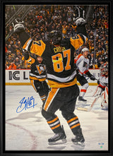 Sidney Crosby Signed Framed Pittsburgh Penguins 20x29 500th Goal Celebration Canvas (Limited Edition of 87)