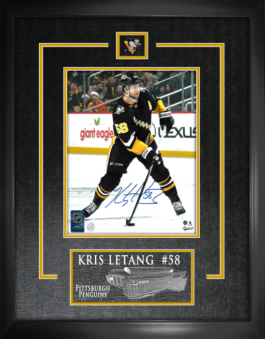 Kris Letang Pittsburgh Penguins Signed Framed 8x10 Shooting Photo - Frameworth Sports Canada 