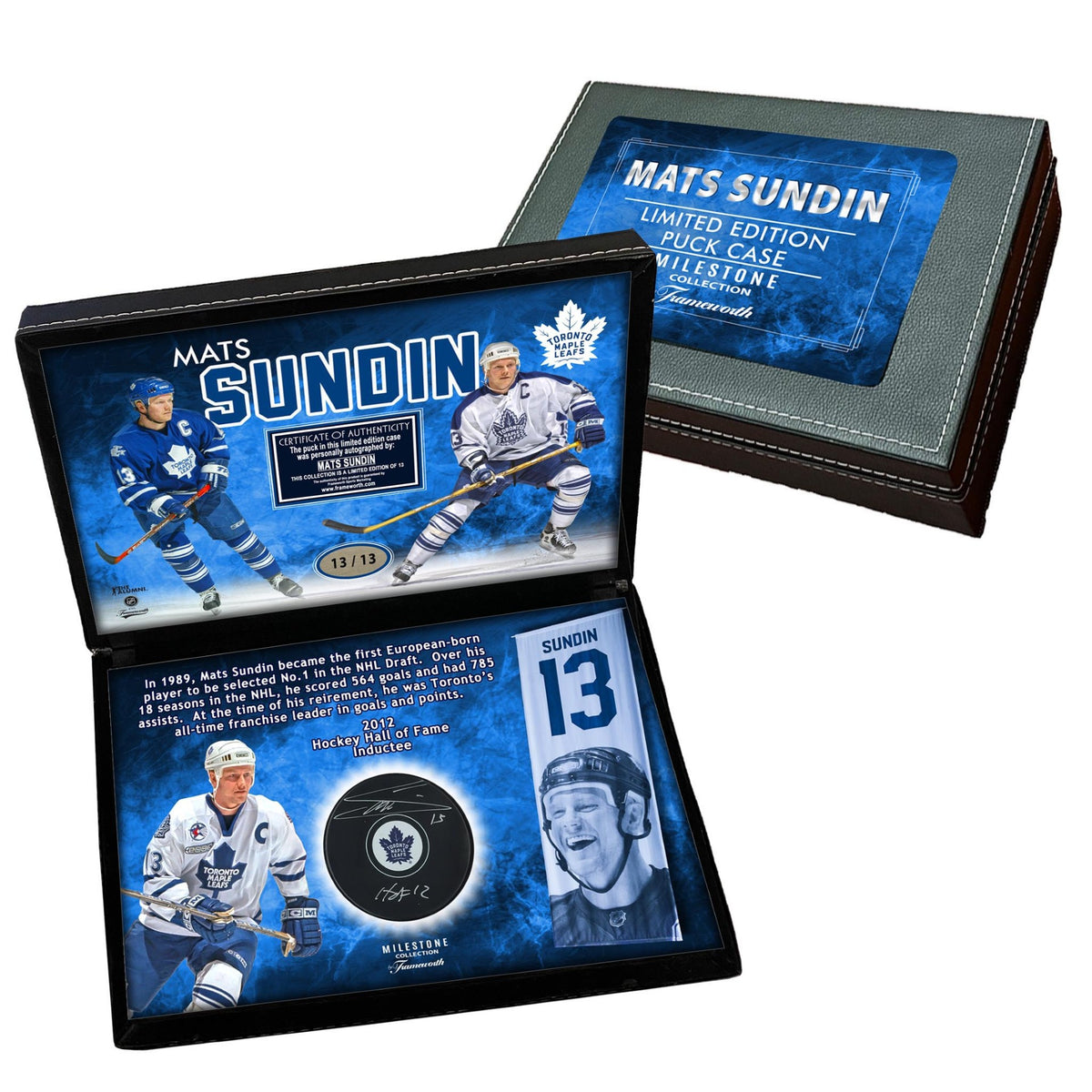 Mats Sundin Signed Deluxe Puck Case Toronto Maple Leafs "HOF 12"  (Limited Edition of 13)