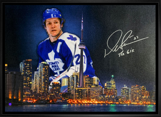 Darryl Sittler Toronto Maple Leafs Signed Framed 20x29 City Skyline Canvas LE/127 - Frameworth Sports Canada 