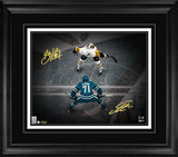 Macklin Celebrini and Sidney Crosby Dual Signed 16x20 Print Framed Face-Off Overhead Spotlight (Limited Edition of 25)