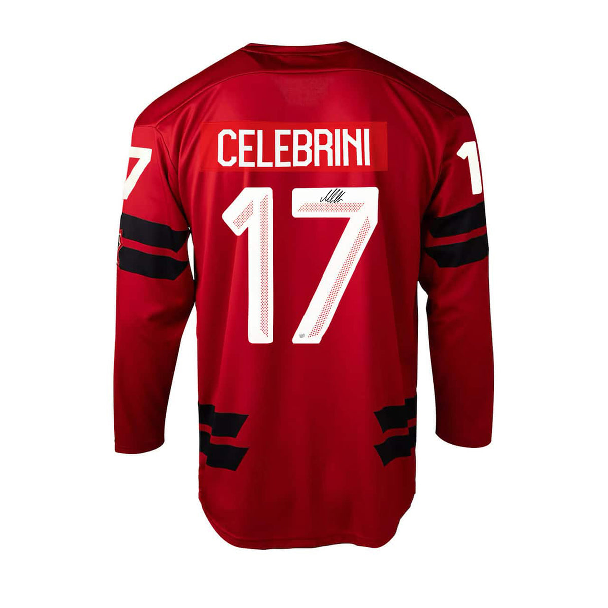 Macklin Celebrini signed Hockey Canada 2026 Olympics red jersey