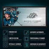 Macklin Celebrini Signed 18x40 Print Framed San Jose Sharks Oversize Autograph 1st Edition (Limited Edition of 25)