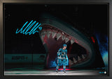 Macklin Celebrini signed framed San Jose Sharks NHL debut canvas