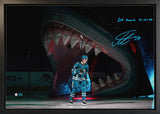 Macklin Celebrini Signed 20x29 Canvas Framed San Jose Sharks NHL Debut Insc. "1st Game 10-10-24" (Limited Edition of 8) - AUCTION