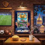 Atlanta FIFA World Cup 2026 Officially Licensed Framed Poster – Shadow Box Frame Behind Glass – Bar View