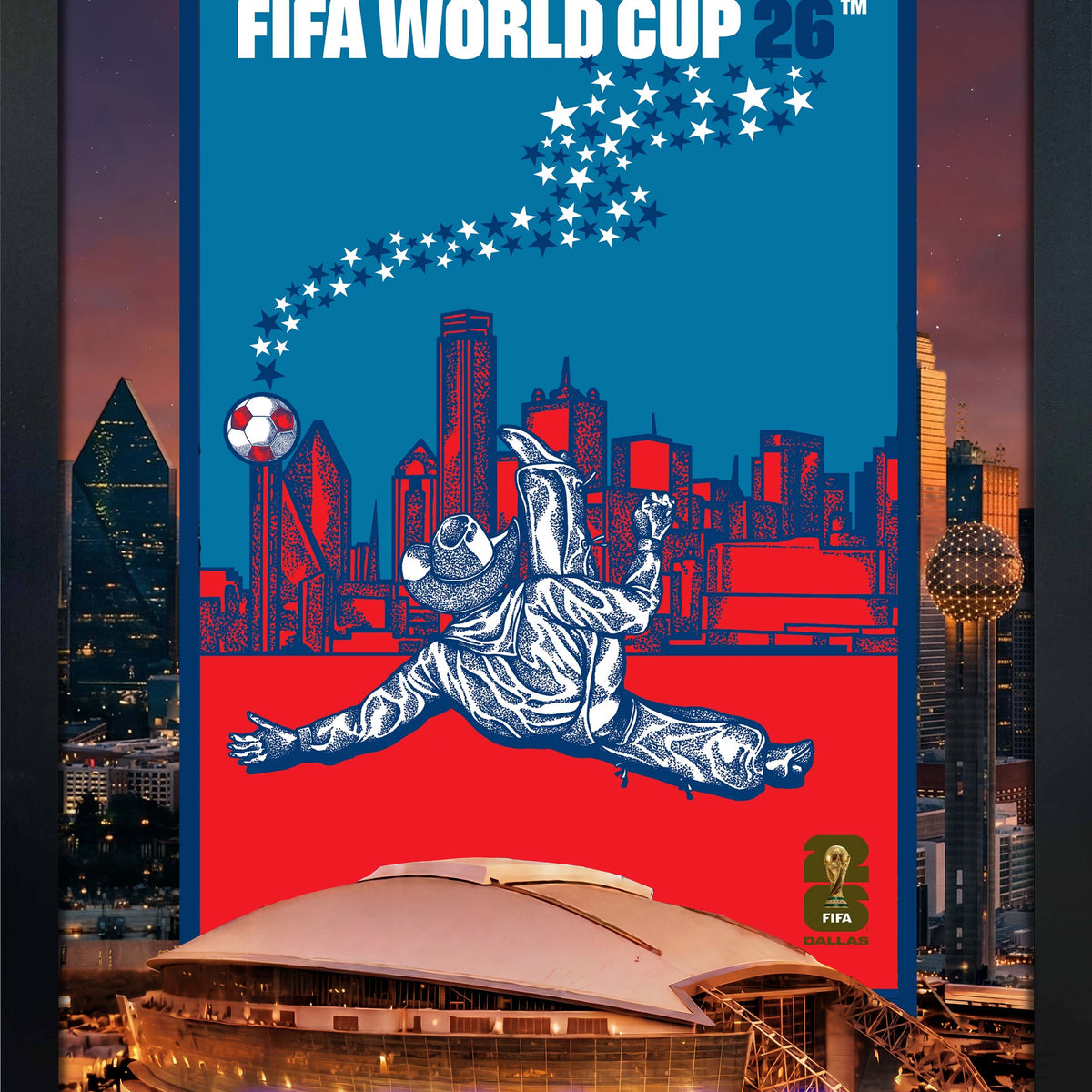Fifa Frame Dallas Host City Edition 19.5x28 Frame 2026 Officially Licensed FIFA W ...