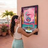 Miami FIFA World Cup 2026 Officially Licensed Framed Poster – Shadow Box Frame Behind Glass – Outside View 1 Person