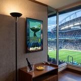Seattle FIFA World Cup 2026 Officially Licensed Framed Poster – Shadow Box Frame Behind Glass – Stadium Lounge Top View3