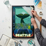 Seattle FIFA World Cup 2026 Officially Licensed Framed Poster – Shadow Box Frame Behind Glass – Unboxing