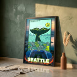 Seattle FIFA World Cup 2026 Officially Licensed Framed Poster – Shadow Box Frame Behind Glass – Closeup3