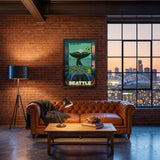 Seattle FIFA World Cup 2026 Officially Licensed Framed Poster – Shadow Box Frame Behind Glass – Home Window View